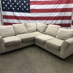 Free Delivery - Beige 3 Piece Sectional Couch