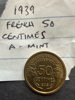 1939 French 50 Centimes coin