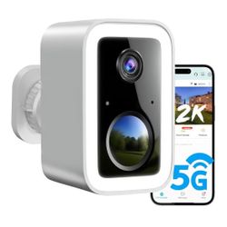 Wireless Outdoor 2K Security Camera, Integrated Spotlight & Siren