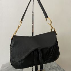 Vintage Dior Ostrich Saddle Bag