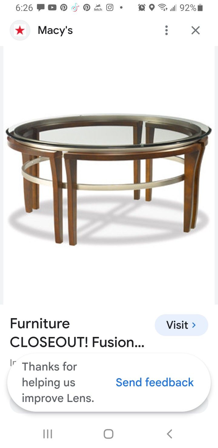 Round Glass Top Coffee Table