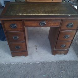 Antique Leather Top Desk