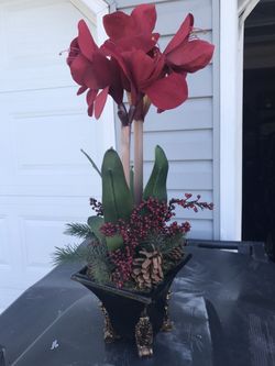 Red artificial flower