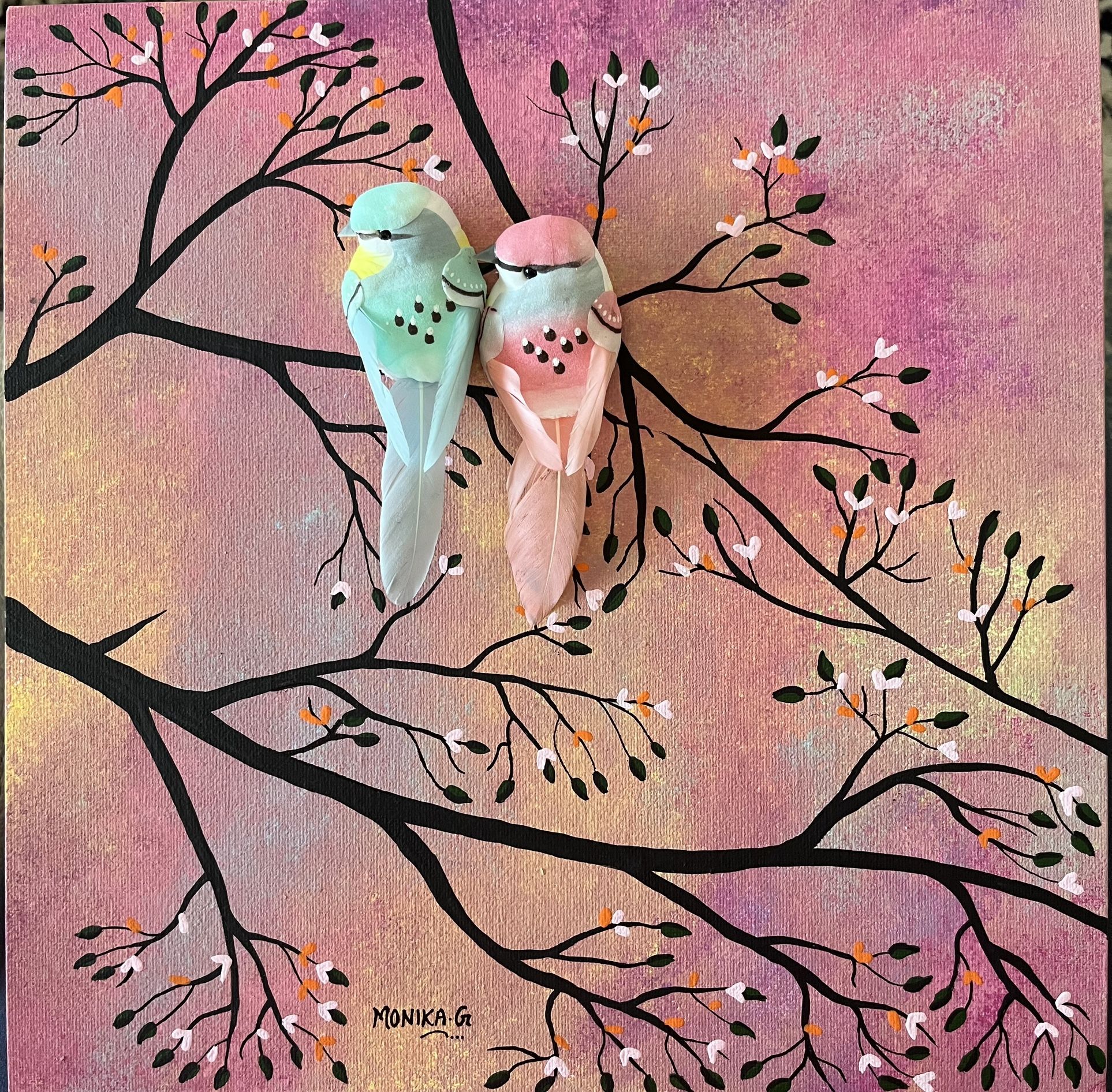 Together- Hand Painted Acrylic And Mixed Media On Canvas