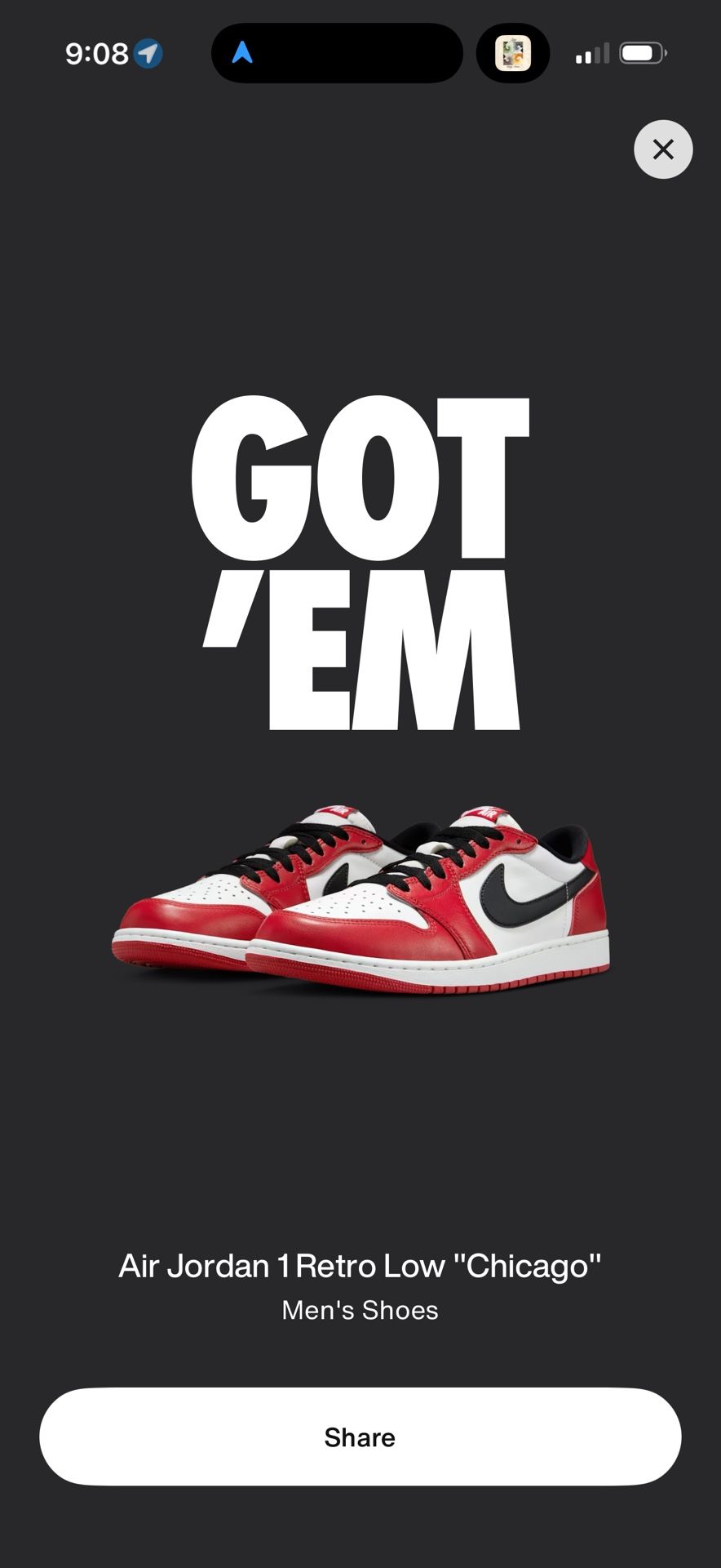 Jordan 1 Low OG Chicago sz 10