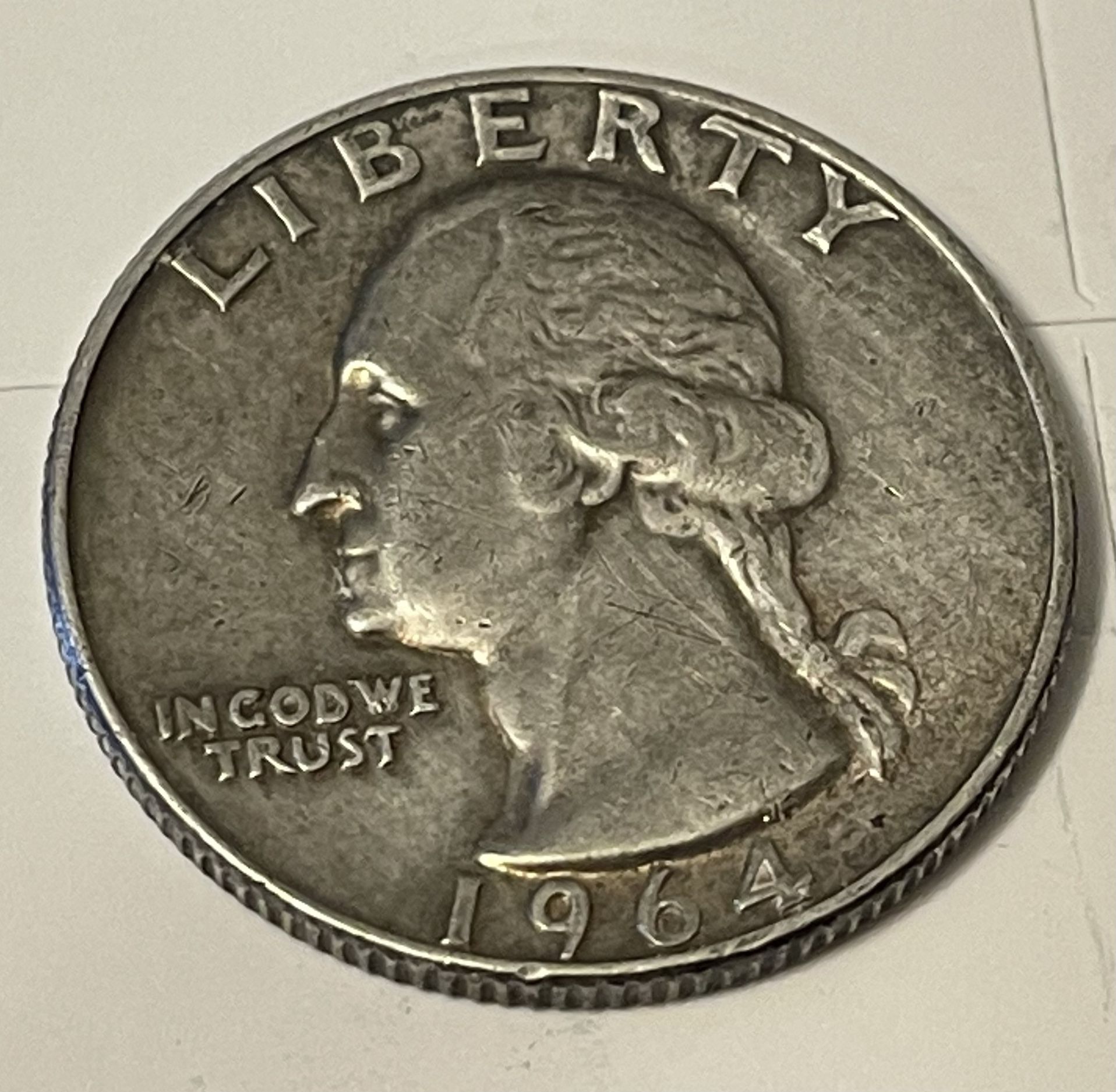 25 cents 1964 D. Collectible Coin USA 