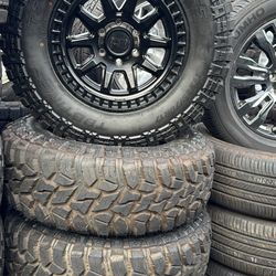 WHEELS BLACK RHINO 17x9 TOYOTA CHEVY 6x5.5