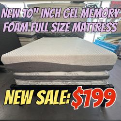 NEW 10” INCH GEL MEMORY FOAM FULL SIZE MATTRESS