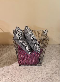 Industrial Iron Laundry Basket / Storage Bin