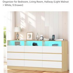 9 drawer dresser with LED lights