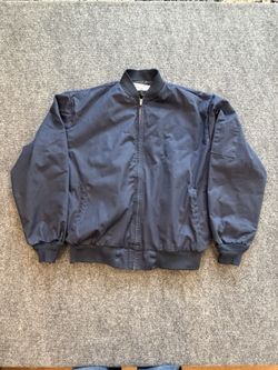 Aramark Blue Uniform Work Jacket 1XLR Zip Insulated Lined Panel Coat Insulated