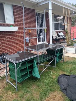 Cabela's camping cook and storage table