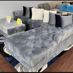 COMFY NEW SOFIA SECTIONAL SOFA AND OTTOMAN SET ON SALE ONLY $1299. IN STOCK SAME DAY DELIVERY 🚚 