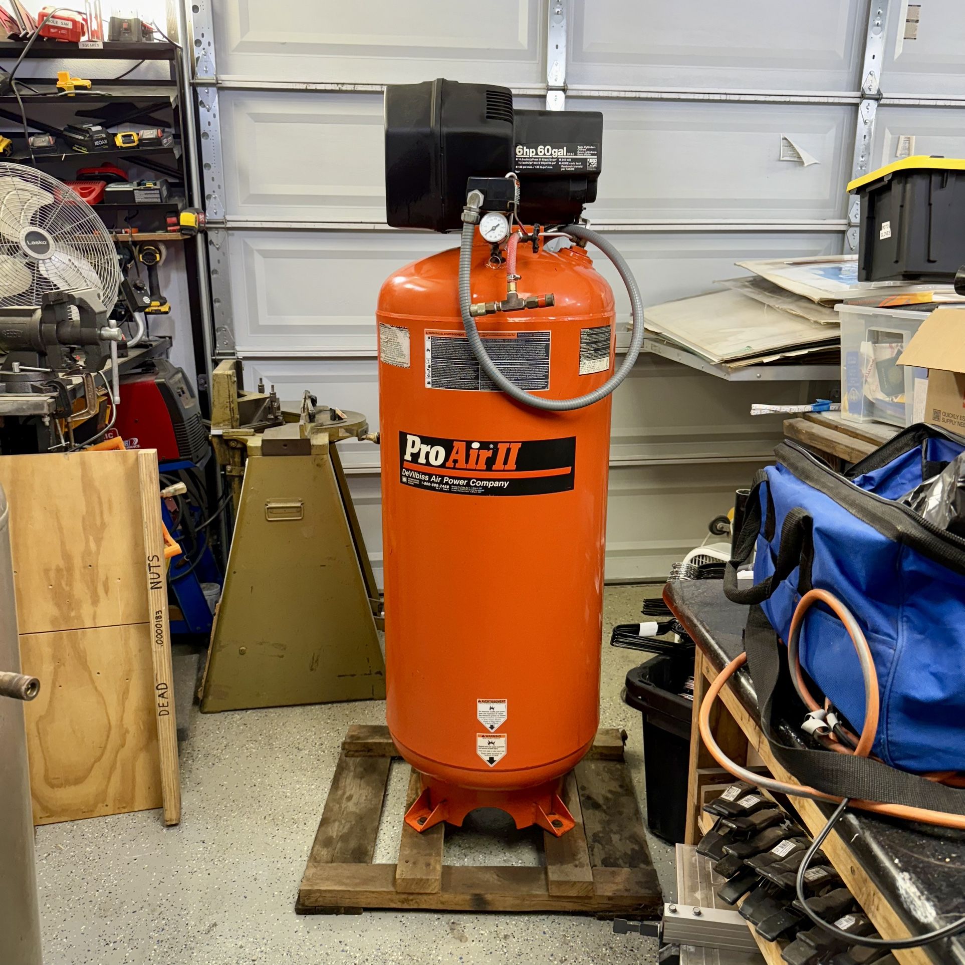 DeVilbiss ProAir II 6hp 60gal Air Compressor 240v