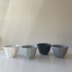 Ceramic Geometric Planter Set Of 4