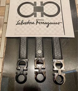 Brand new ferragamo belts available in black, chrome, dark dark chrome and gold sizes 30-42