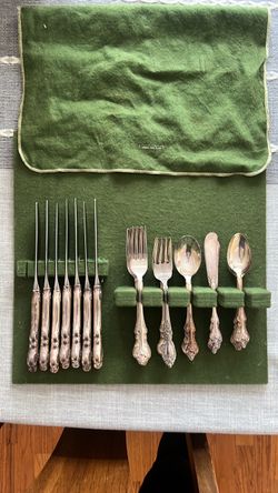 International Deep Silver Inlaid Flatware Set