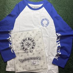 Chrome Hearts Blue And White Long Sleeve SEND OFFERS