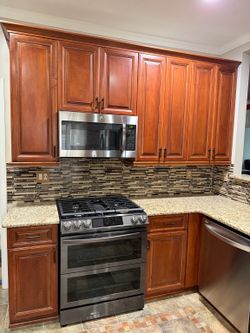 Samsung 30” gas range Flex Duo oven and GE microwave