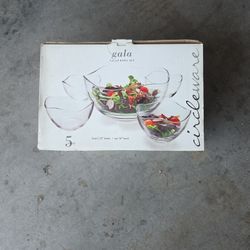 Glass Salad Bowl Set-5 Piece