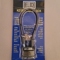 New, BELLOCK Keyed Cable Lock for Lever Action Rifles & Pump Action Shotguns 