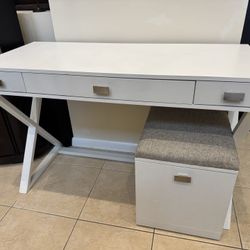 Realspace Keri Writing Wood Desk with Seat/ Filing Cabinet 