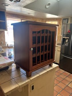 Antique Wood Wine Cabinet Approximately 30”x 30” x 40” high