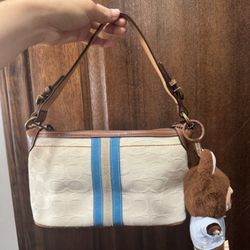 Cream Mini Coach Shoulder Bag 