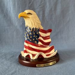 Gray Rock Collection Bald Eagle & American Flag Figurine