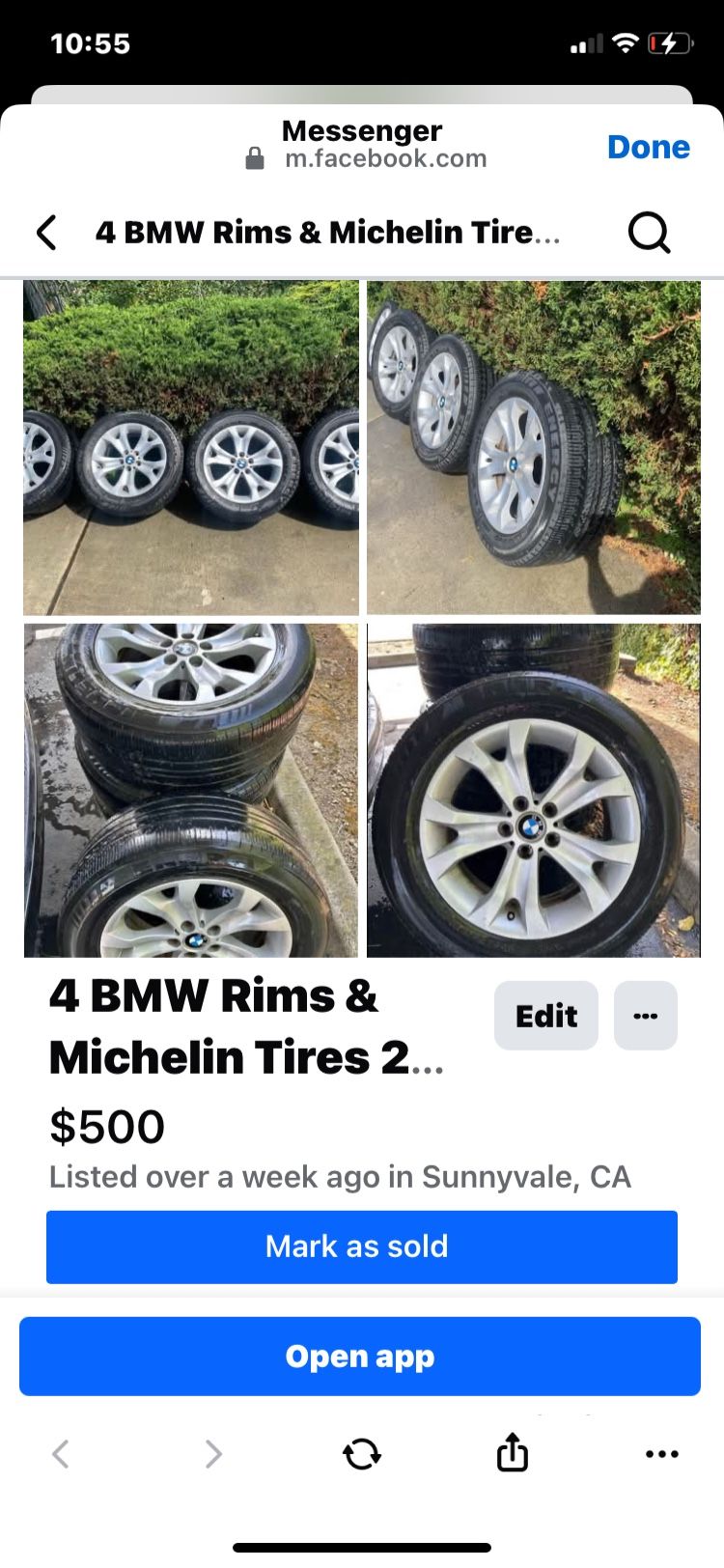 4 Rims BMW 5x120 Michelin Tires 225/55/18 Chevy Honda Land Rover
