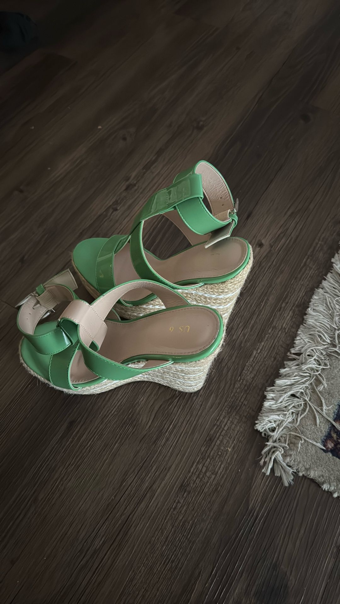 Green And Beige Heels
