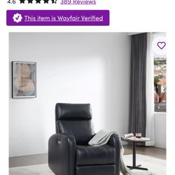 Great DEAL-midnight Blue Leather -Gently Used Swivel-Electric Recliner Dark  Navy 