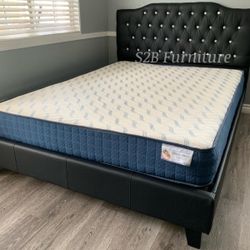 Queen Black Crystal Bed With Ortho Mattress Included!!