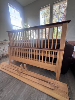 Queen bed frame & nightstand