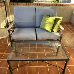 Porch loveseat and coffee table