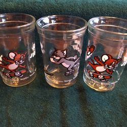 Vintage Tom and Jerry Welch's Juice Glasses 