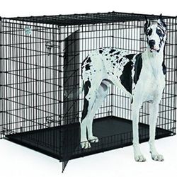 New In Box 48" Xxxl Dog Crate Up To 125lbs 2 Door Foldable Portable Dog Kennel With Tray. Animal Cage Pet Anxiety Crate Jaulas De Mascota Nuevos