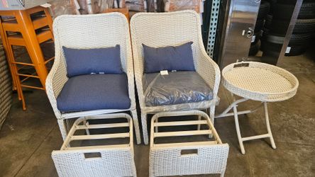 Wicker style lounge chairs