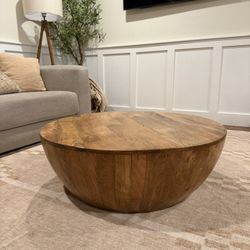 Mango wood drum coffee Table 