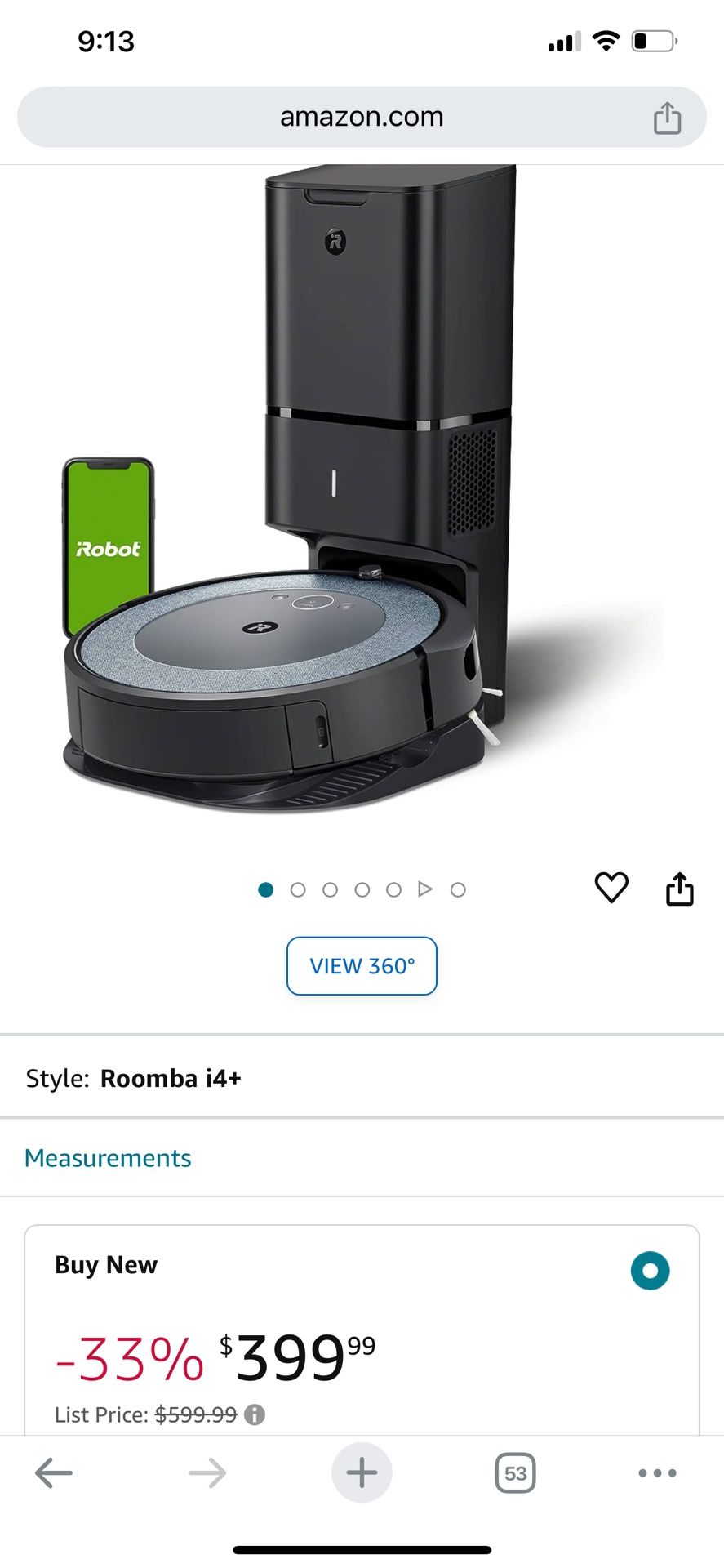 I Robot Roomba i4 Vacuum With Phone Connection 