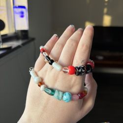 Homemade Glass Bead Bracelet Set