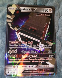 Stakataka GX 102/168 Celestial Storm Holo Rare Pokemon Card