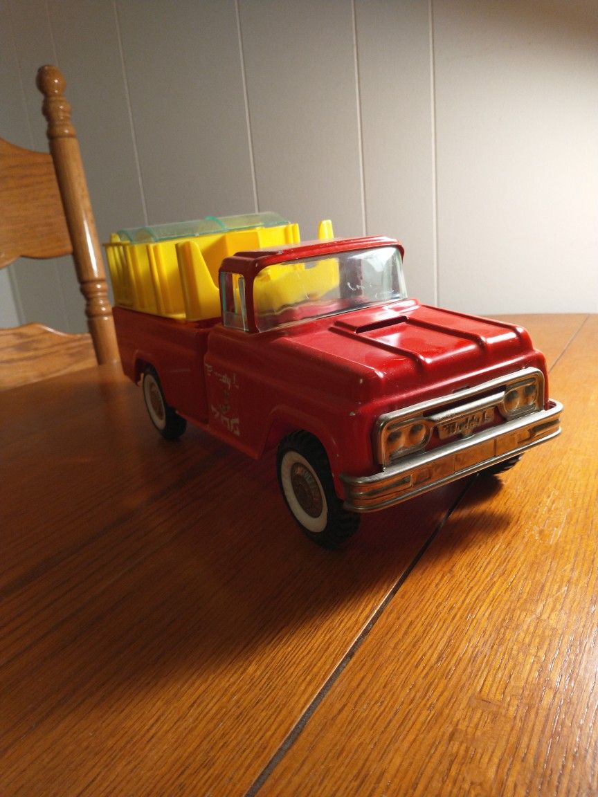 Vintage Buddy L Travelling Zoo Pressed Steel Pickup Truck 