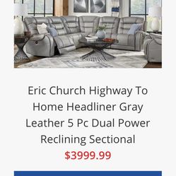 Leather Grey Sectional