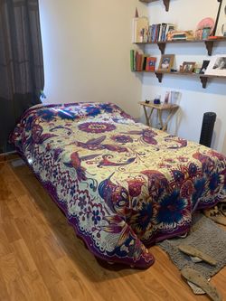 Hummingbird purple bed cover