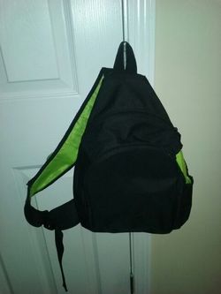 New Cross Over Back Pack Black Lime Green