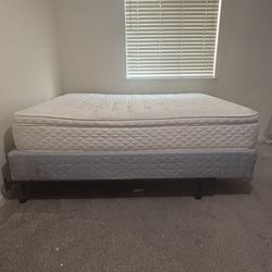 Full size mattress, box spring & frame