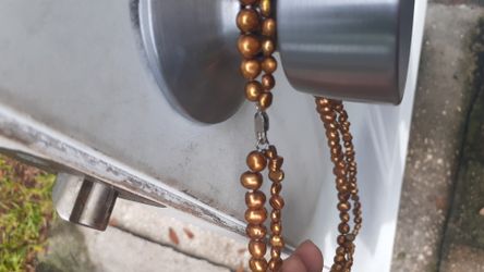 Beaded copper choker necklace