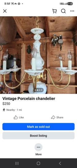Vintage Porcelain Chandelier 