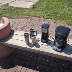 Two Coffee Makers And Cups